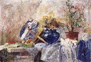 James Ensor Still life with Blue Vase and Fan Germany oil painting artist